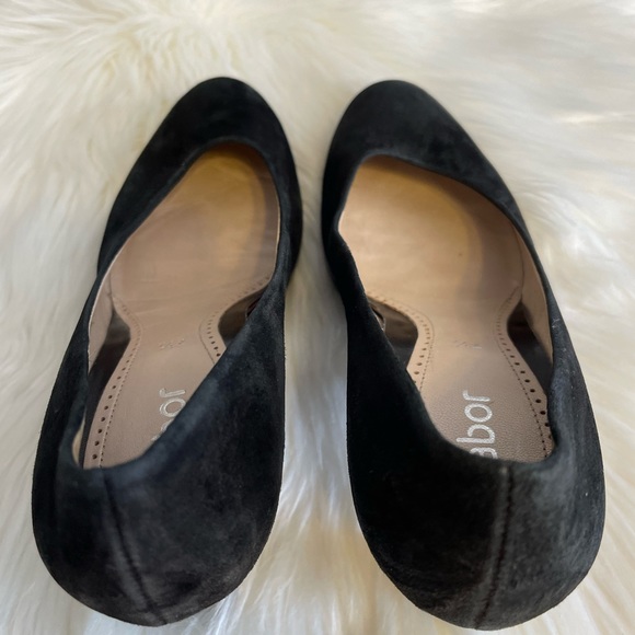 Gabor Black Suede Almond Toe Pumps 10 - Picture 8 of 12